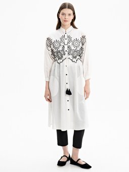 İşlemeli Vual Tunik