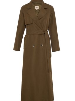 Kruvaze Kapama Uzun Trençkot