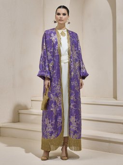Mor Brocade Abaya