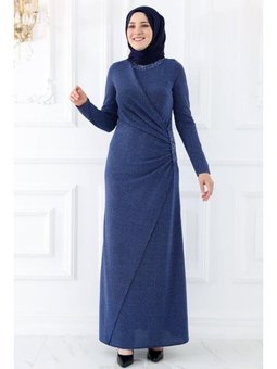 Simay Abiye Elbise İndigo