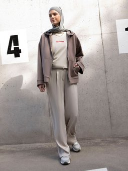 Fermuarlı Yumuşak Dokulu Sweatshirt Koyu Vizon