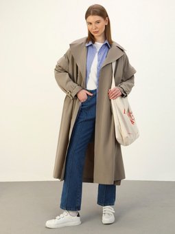 Kolları Çıkabilen Yelek Trençkot Vizon Refka