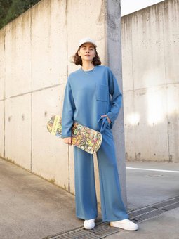 Yumuşak Dokulu Rahat Kesim Eşofman Takımı İndigo