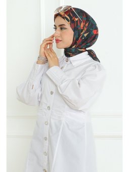 Agnes Desenli Soft Siyah Eşarp