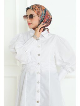 Astel Desenli Soft Siyah Eşarp