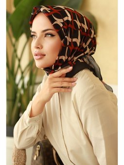 Sarmaşık Desen Soft Siyah Eşarp