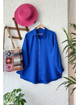 Parlament Mavisi Fitilli Gömlek