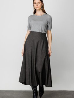 Siyah Desenli Uzun Etek