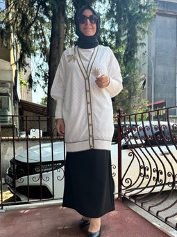 Triko Hırka Beyaz 5kobhrk3898