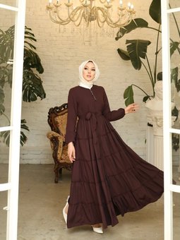 5 Kat Büzgü Etekli Kolu Büzgülü Mevlana Yazlık Ferace Abaya