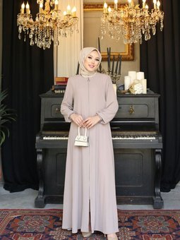 Medine Ipeği Mevlana Kloşlu Yazlık Ferace Abaya