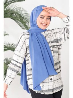 İndigo Medine İpeği Şal