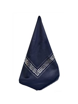 Pano Desenli Varaklı Lacivert Örtü