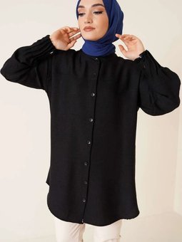 Kol Nevrülü Tunik Siyah