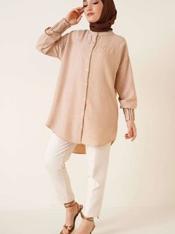 Kol Nevrülü Tunik Siyah Taş