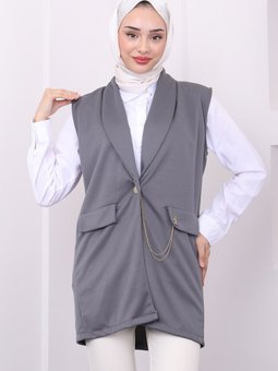 Füme Zincir Detaylı Yelek