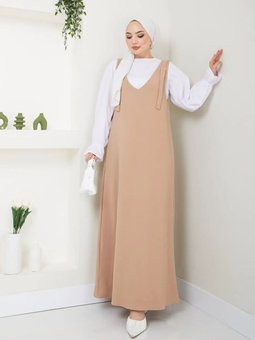 Bej İp Askı Detaylı Jile