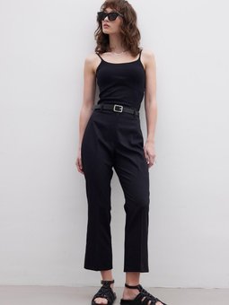 Fıt Düz Kesim Pantolon Siyah