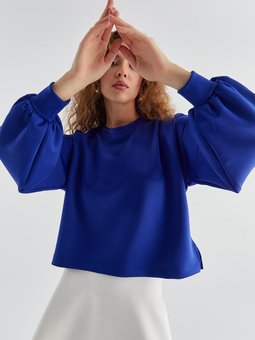 Balon Kol Kısa Scuba Tunik Saks Mavisi