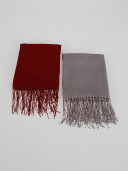 Gri Paşmina 2'li Avantaj Paket Bordo