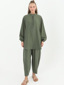 24y2251 Haki Deniz Taşlı İkili Takım