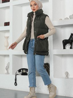 Haki Körüklü Şişme Yelek