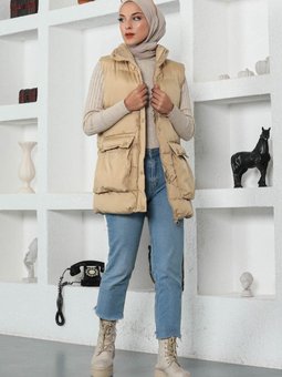 Krem Körüklü Şişme Yelek