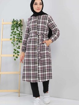 Mürdüm Düğmeli Kap