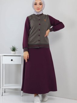 Mürdüm Hırkalı Etekli Takım