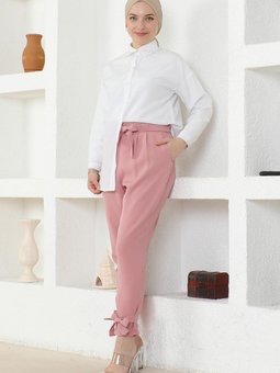 Pudra Kuşaklı Pantolon