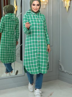 Yeşil Düğmeli Şanel Kap