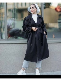 Şal Yaka Kolu Lastikli Trençkot
