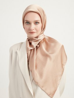 Janjanlı Krinkıl Bej Eşarp