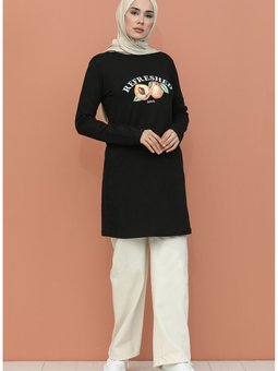 Baskılı Tunik 6028 01 Siyah