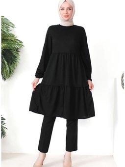 Büzgülü Tunik 0699 06 Siyah