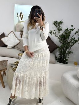 Taş İthal Dantel Kumaş Uzun Etek