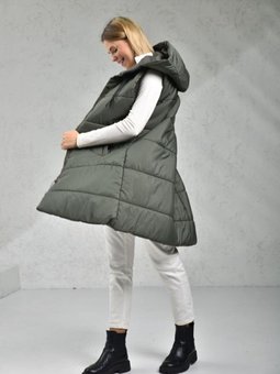 Haki Kapüşonlu Şişme Yelek