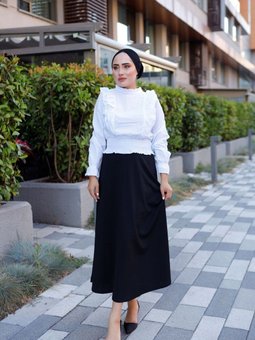 Siyah Kiloş Uzun Etek