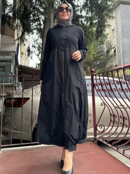 Kapüşonlu Paraşüt Kumaş Kap Siyah 404812