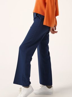İndigo Cepli Bol Paça Pantolon