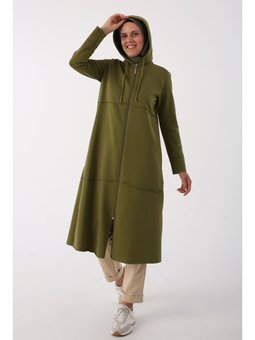 Kapüşonlu Fermuarlı Hırka