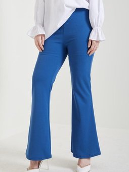 206 Ispanyol Paça Kumaş Pantolon İndigo