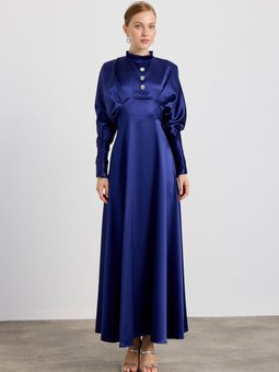 Lacivert Sara Abiye Elbise