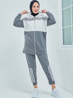 Kapüşonlu İkili Eşofman Takımı Trn1016 Antrasit