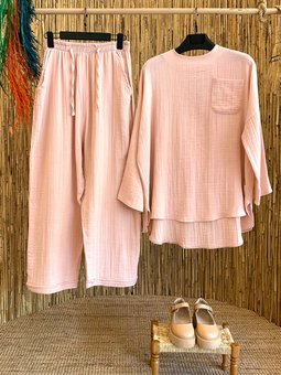 Müslin Salaş Pembe Takım