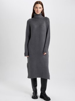 Regular Fit Balıkçı Yaka Uzun Kollu Elbise C1932ax23wn