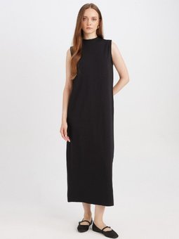 Regular Fit Bisiklet Yaka Kolsuz Maxi Elbise D4898ax24wn