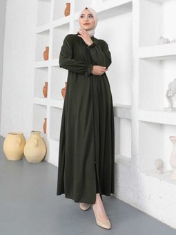 Fermuarlı Ferace 702 Haki