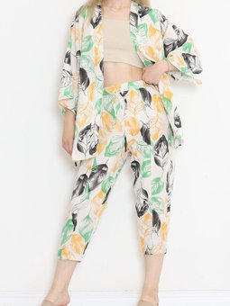 Kimono Takım Ekruturuncu