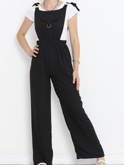 Lisinya275 Beli Lastikli Tulum Siyah